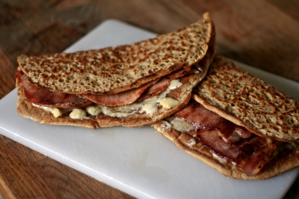 Staffordshire Oatcakes with Cheese and Bacon